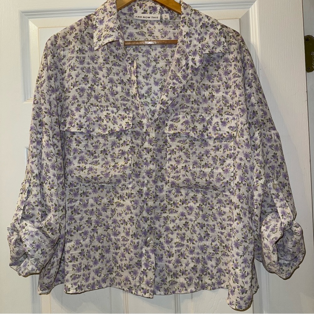 Floral Button-Up Blouse